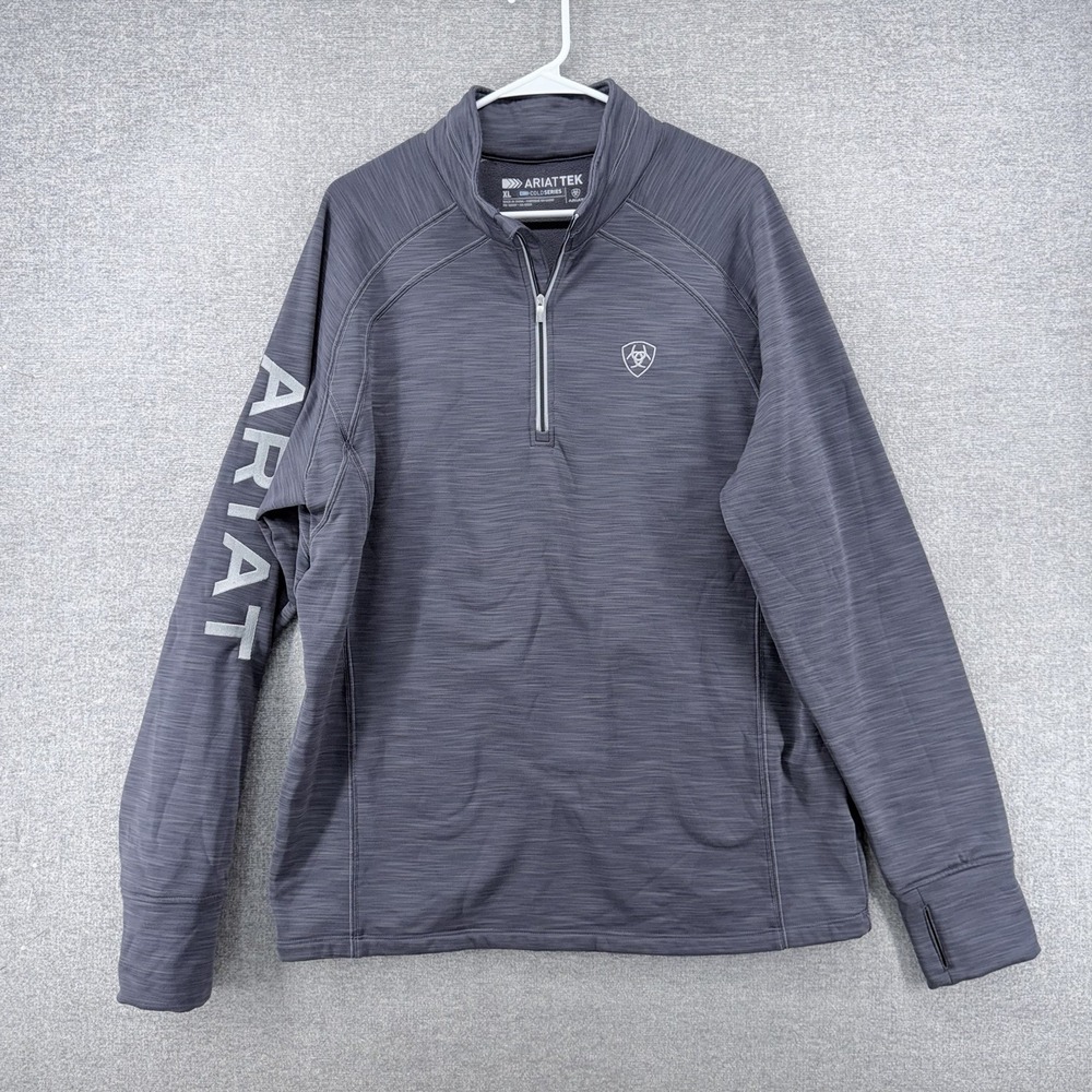 Ariat Tek Cold Series 1/4 Zip Pullover Men Size XL Gray Winter Outdoor